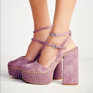 Free People Starcrossed Suede Purple Platform